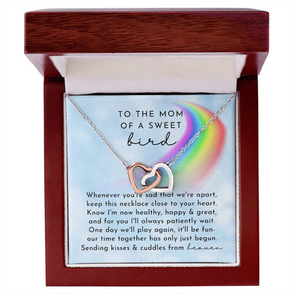 Bird Rainbow Remembrance Interlocking Hearts Necklace Day