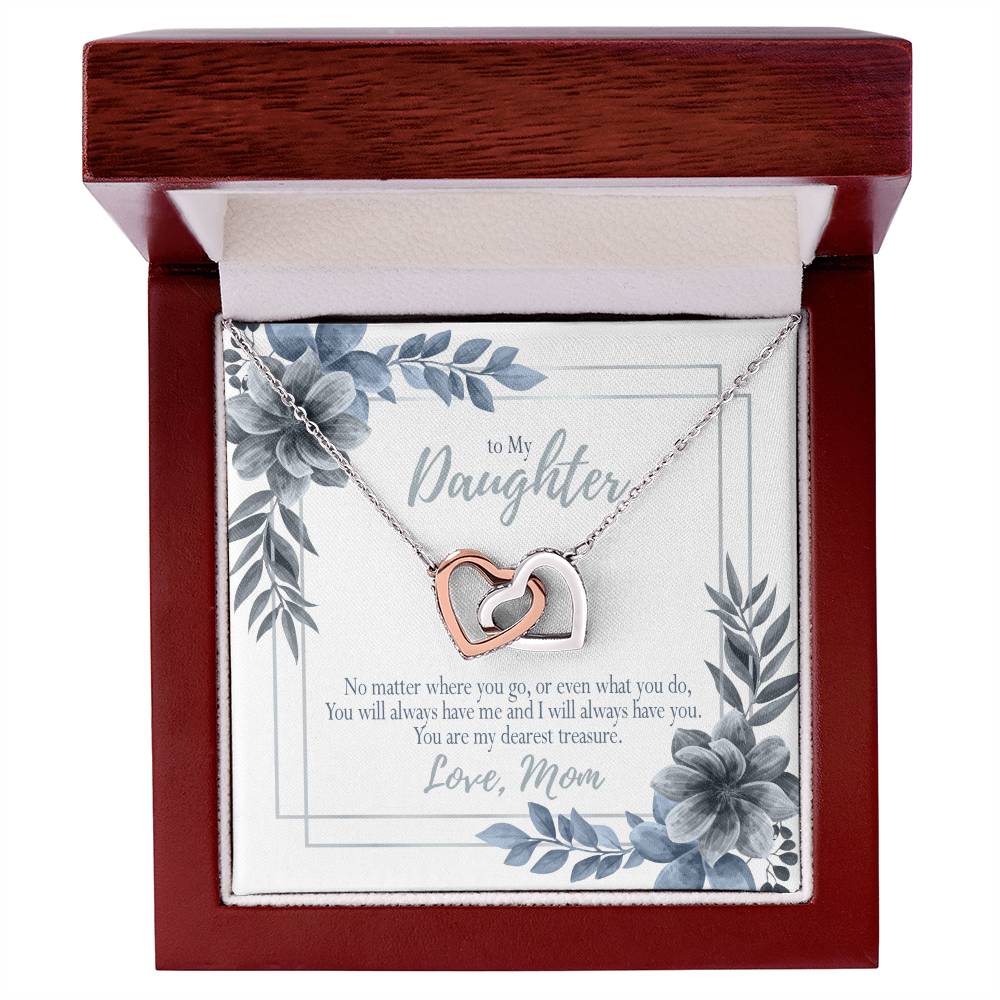 Dearest Treasure Mom To Daughter Gift Interlocking Hearts Necklace