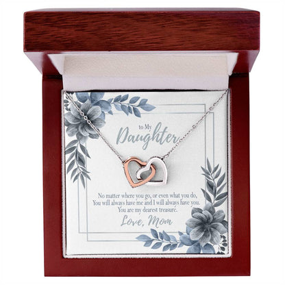 Dearest Treasure Mom To Daughter Gift Interlocking Hearts Necklace