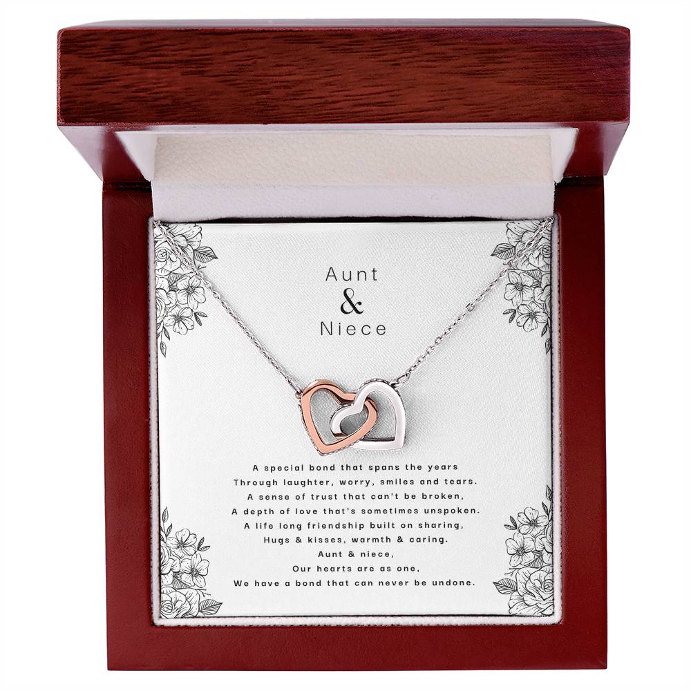 Aunt & Niece - An Unbreakable Bond Interlocking Hearts Necklace