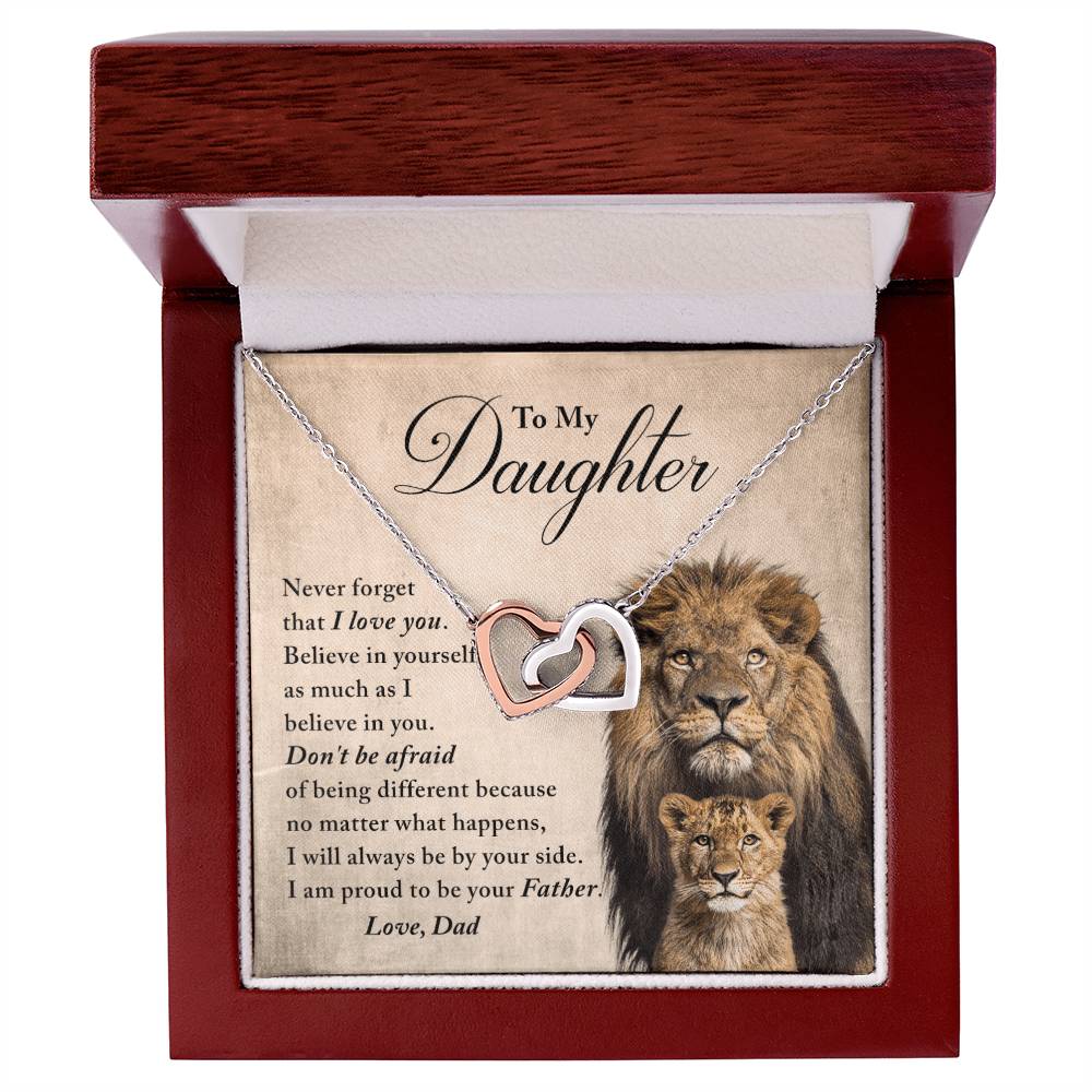 Daughter - Believe In Yourself - Necklace Interlocking Hearts Necklace