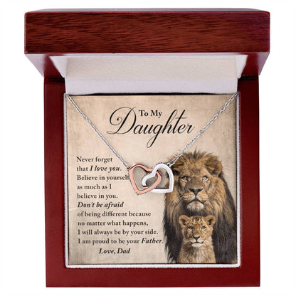 Daughter - Believe In Yourself - Necklace Interlocking Hearts Necklace