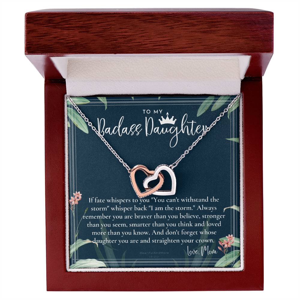 Daughter Gift From Mom Heart Necklace Daughter Gift Interlocking Necklace To Daughter Daughter Graduation Birthday Gift Necklace Interlocking Hearts Necklace