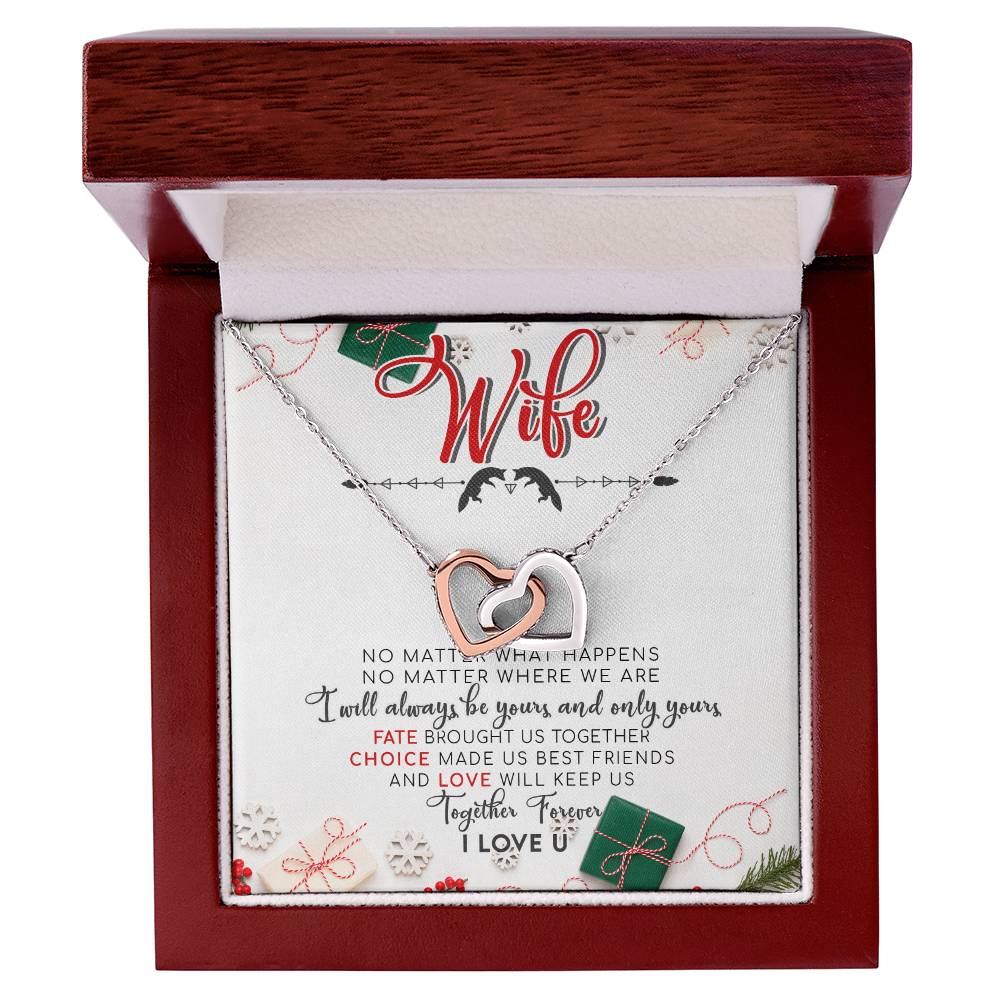 To My Wife Interlocking Hearts Necklace Message Card