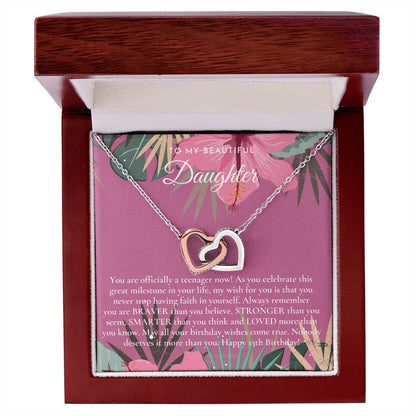 Gift For 13 Year Old Girl Gifts 13Th Birthday Girl 13Th Birthday Gift Thirteenth Birthday Necklace Teen Birthday Gift Official Teenager Interlocking Hearts Necklace