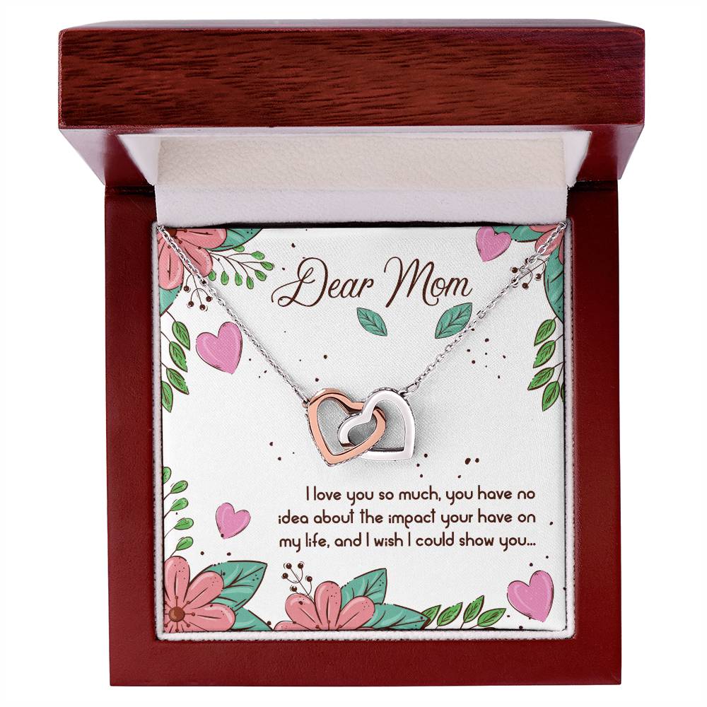 Beautiful Gift To To My Wonderful Mom - We Are Two Heart Together Interlocking Hearts Necklace