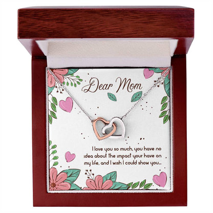 Beautiful Gift To To My Wonderful Mom - We Are Two Heart Together Interlocking Hearts Necklace