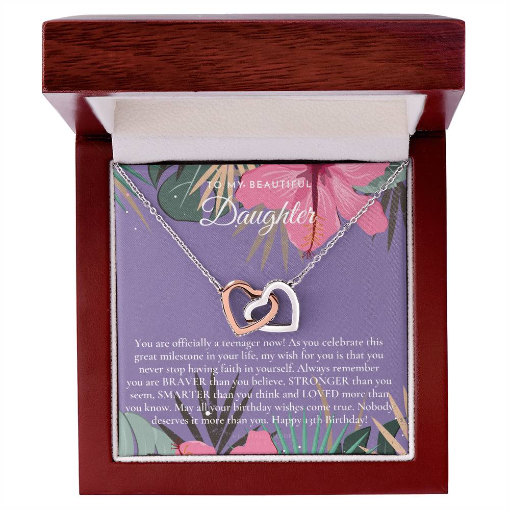 Gift For 13 Year Old Girl Gifts 13Th Birthday Girl 13Th Birthday Gift Thirteenth Birthday Necklace Teen Birthday Gift Official Teenager Interlocking Hearts Necklace