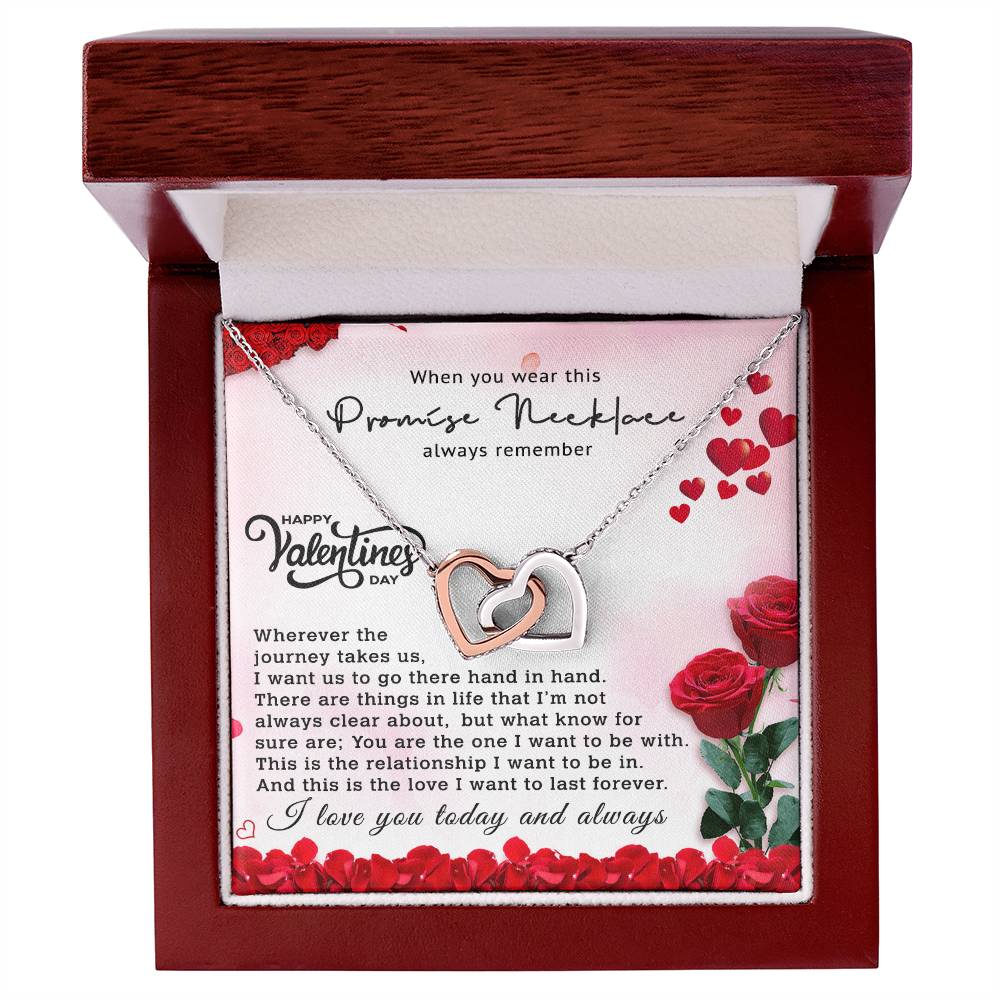 Valentines Day Gift For Girlfriend - Anniversary Gift For Girlfriend - Promise Necklace For Girlfriend From Boyfriend Interlocking Hearts Necklace