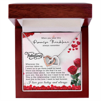 Valentines Day Gift For Girlfriend - Anniversary Gift For Girlfriend - Promise Necklace For Girlfriend From Boyfriend Interlocking Hearts Necklace