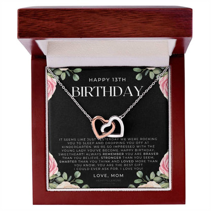 Gift For 13 Year Old Girl Gifts 13Th Birthday Girl 13Th Birthday Gift Thirteenth Birthday Necklace Teen Birthday Gift Official Teenager Interlocking Hearts Necklace