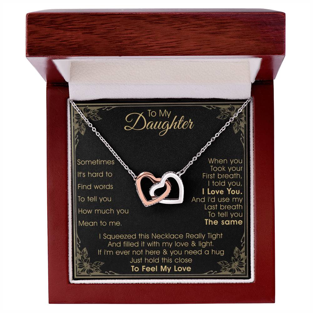 A Gift For Daughter Interlocking Hearts Necklace - Feel My Love