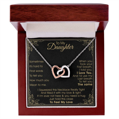 A Gift For Daughter Interlocking Hearts Necklace - Feel My Love