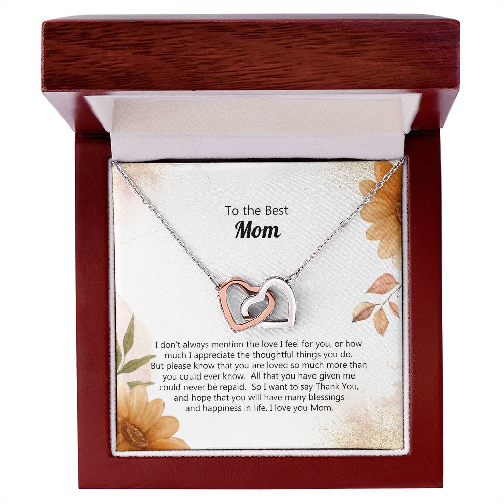 To The Best Mom Special Message Card For Mom Custom Forever Necklace Gift Mom Necklace Gift Ss124 Interlocking Hearts Necklace