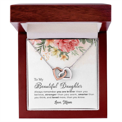 Best Gift For Daughter From Mom - Interlocking Hearts Necklace