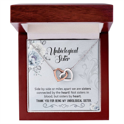 Unbiological Sister Necklace Gift Interlocking Hearts Necklace