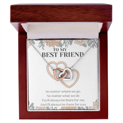 Alway Be There Best Friend Necklace Interlocking Hearts Necklace