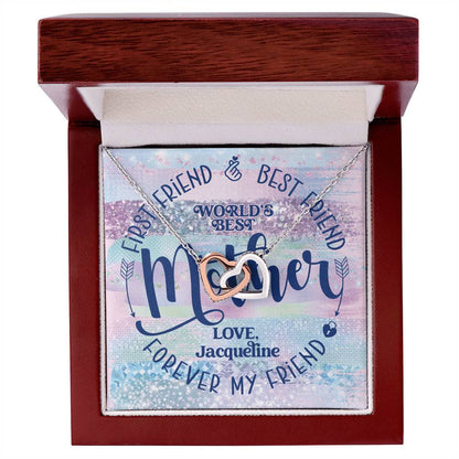 First Friend Best Friend Forever Friend World'S Best Mother Interlocking Hearts Necklace