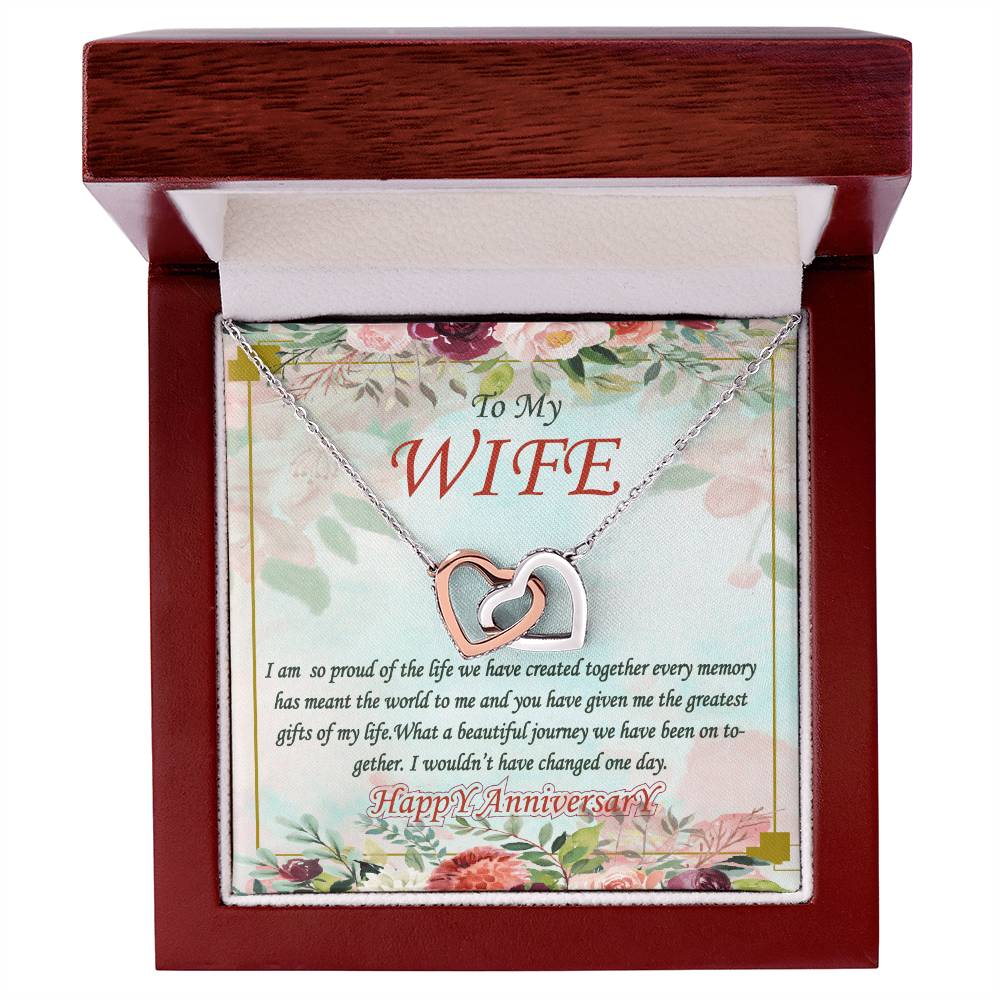 To My Wife Interlocking Hearts Necklace