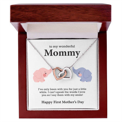 To My Wonderful Mommy Interlocking Hearts Necklace