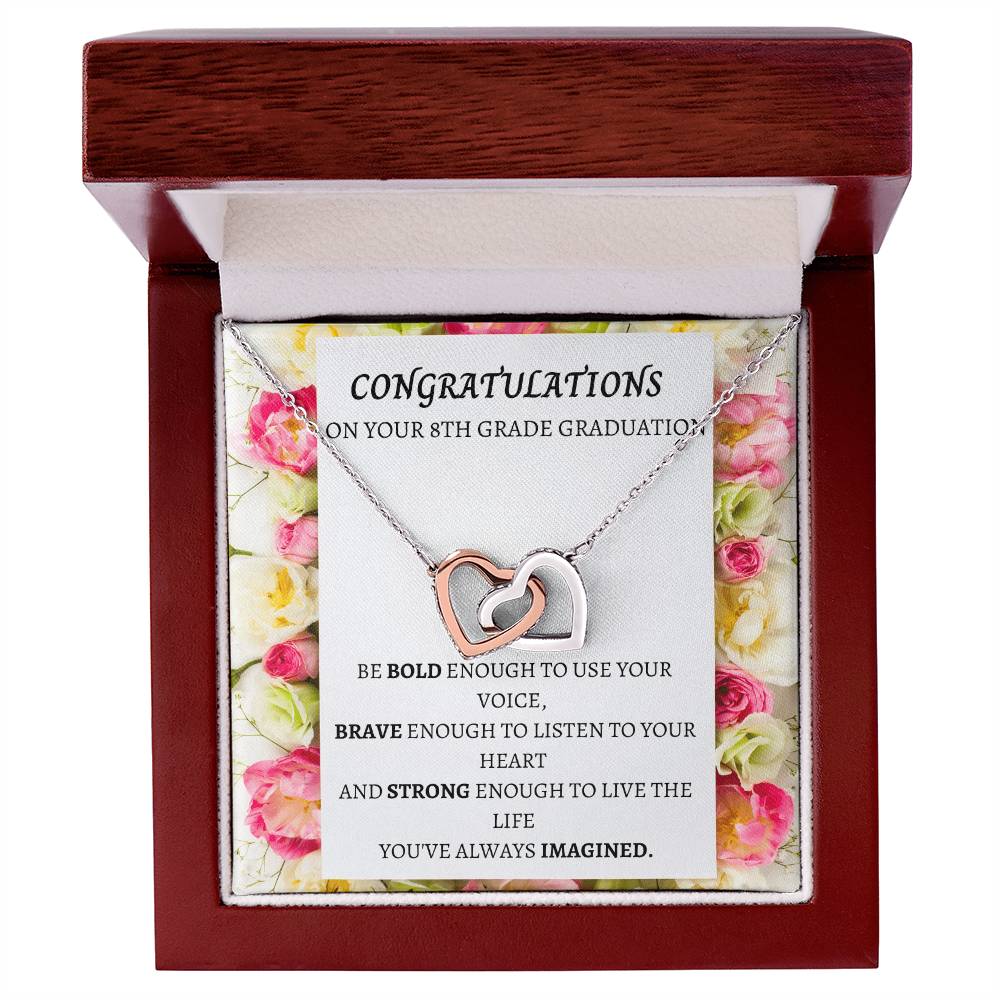 8Th Grade Graduation Interlocking Necklace Interlocking Hearts Necklace