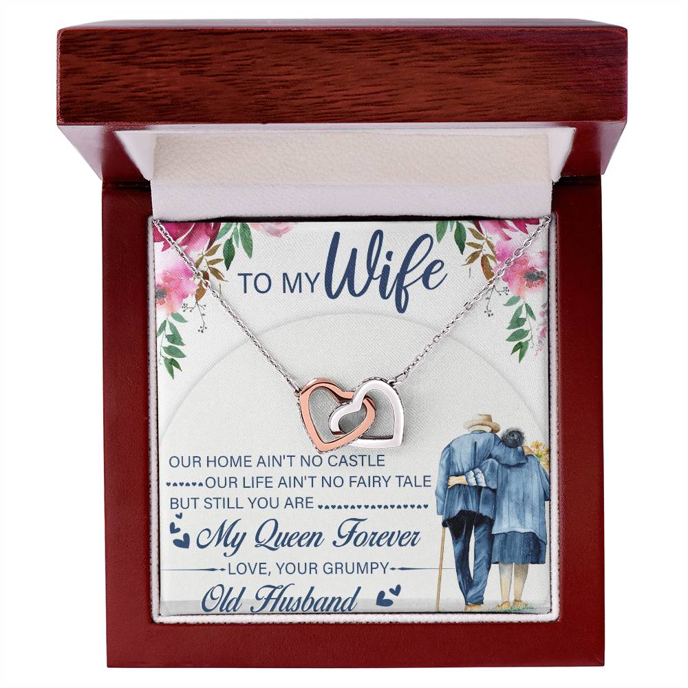 To My Wife Interlocking Hearts Necklace Message Card