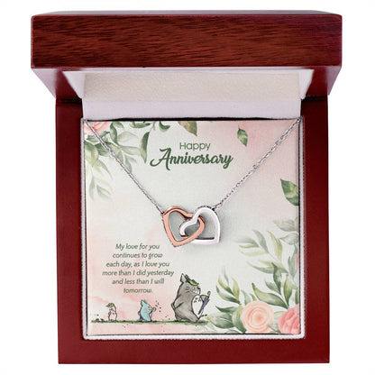 Totoro Anniversary Edition I Love You More Each Day! - Interlocking Hearts Necklace
