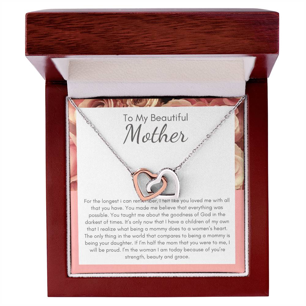 A Beautiful Gift For My Beatiful Mother Interlocking Hearts Necklace
