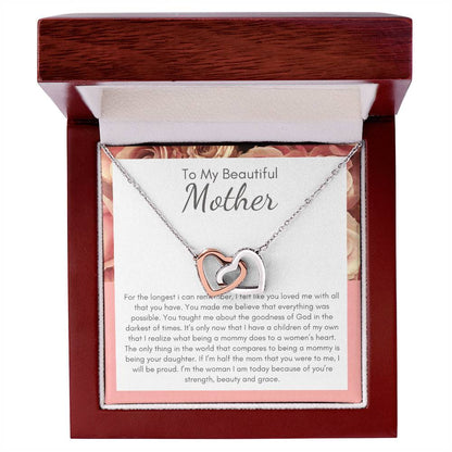 A Beautiful Gift For My Beatiful Mother Interlocking Hearts Necklace