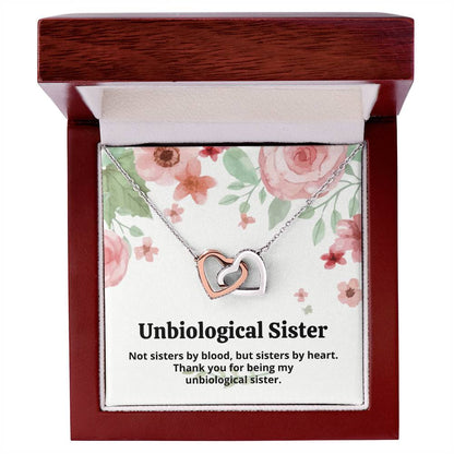 Unbiological Sister Necklace Interlocking Hearts Necklace