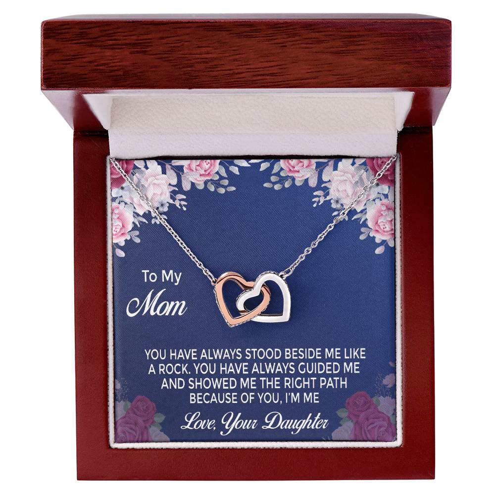 Daughter Mom Gift Mother'S Day Interlocking Hearts Necklace