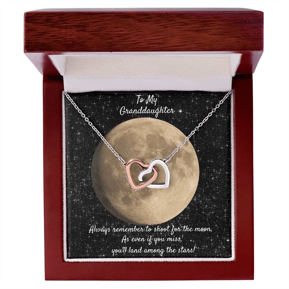 A Special Gift For Your Granddaughter. Two Hearts And An Encouraging Message! Interlocking Hearts Necklace