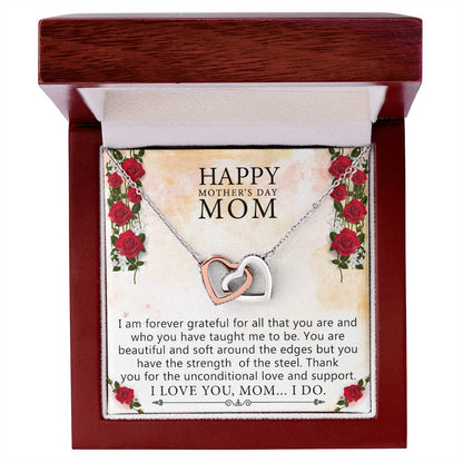 Gift For Mom Birthday Interlocking Hearts Necklace