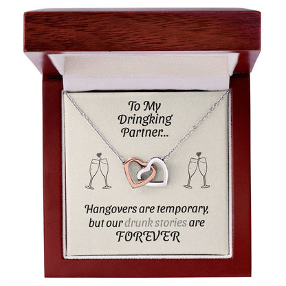 Drinking Buddy Giftgifts For People Who Love To Drink Interlocking Hearts Necklace