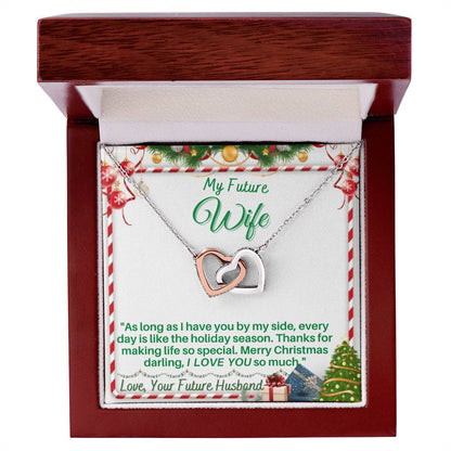 Christmas Gift For Your Future Wife Romantic And Unique Gift For Your Wife Beautiful Interlocking Hearts Necklace.