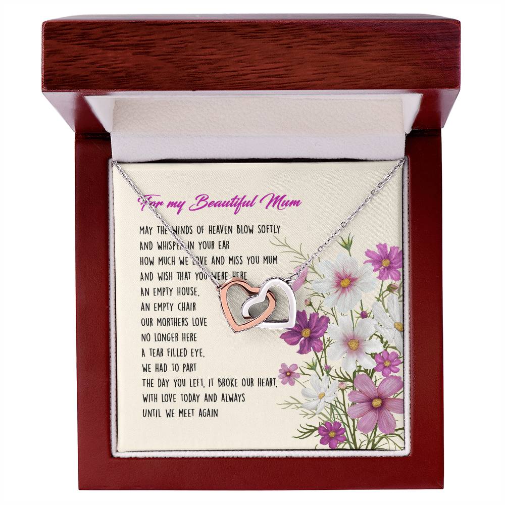 Gift For Mom - Mom In Heaven - The Interlocking Heart Necklace Interlocking Hearts Necklace
