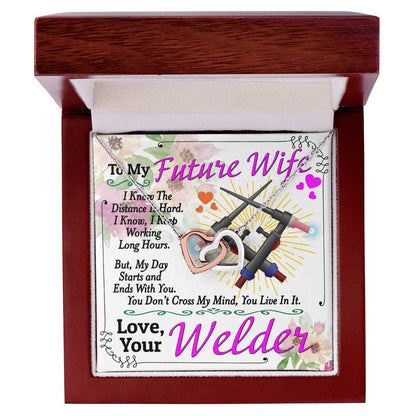 Welder'S Future Wife - Interlocking Heart Necklace Interlocking Hearts Necklace