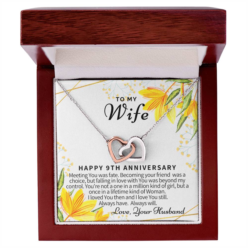 9Th Anniversary Gifts 9 Year Wedding Anniversary Gift Ideas 9Th Wedding Anniversary Gift For Her 9 Year Anniversary Gift For Wife Interlocking Hearts Necklace