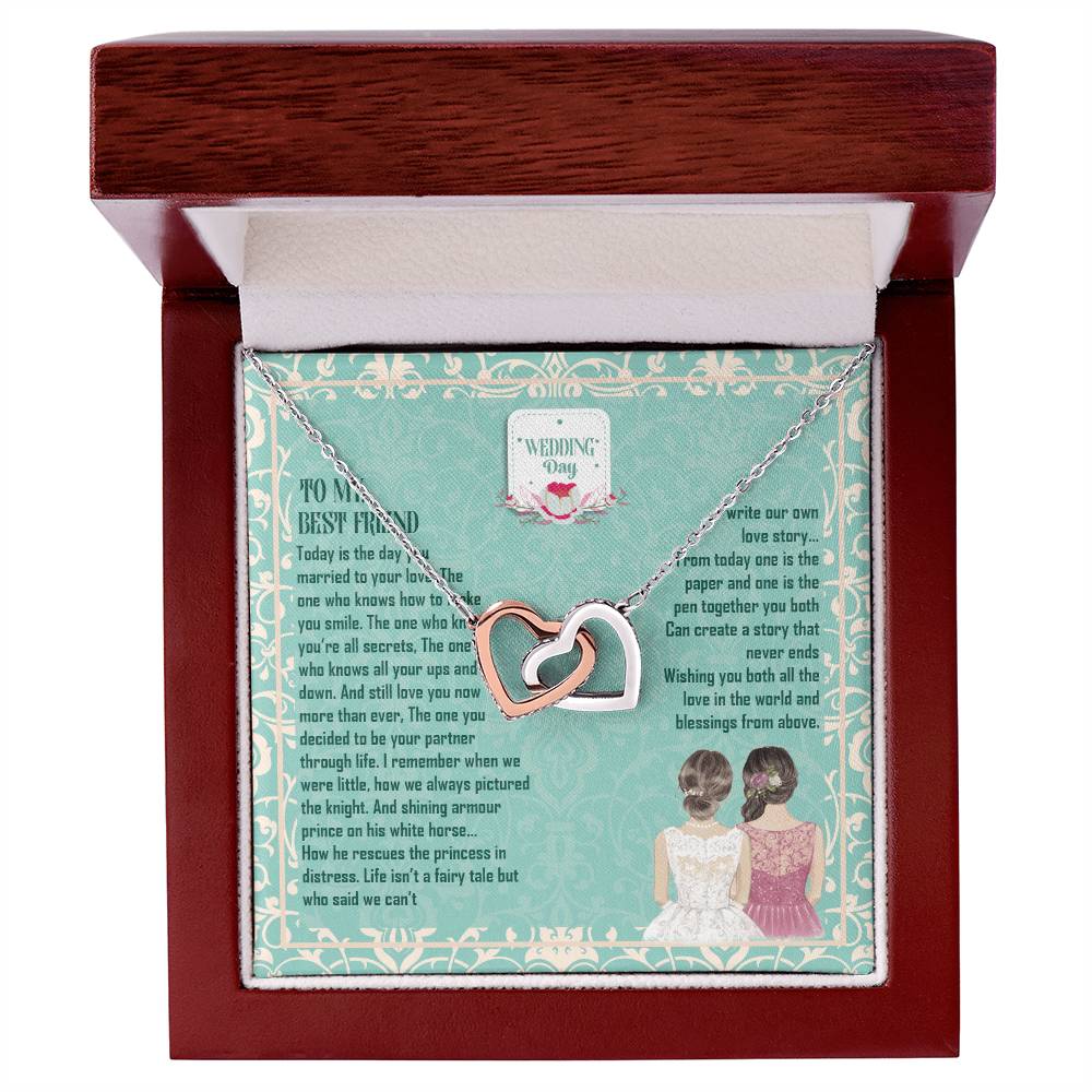 Wedding Gift - To My Best Friend Interlocking Hearts Necklace