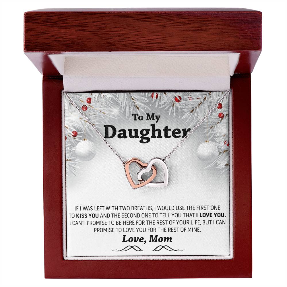 Christmas Gift To My Daughter Interlocking Hearts Necklace