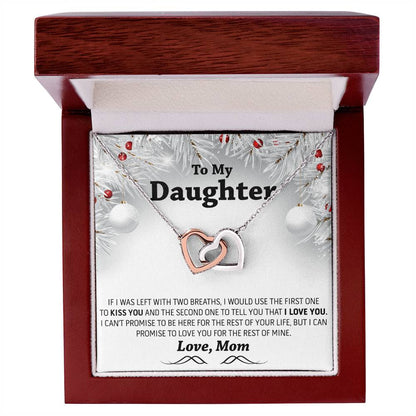 Christmas Gift To My Daughter Interlocking Hearts Necklace