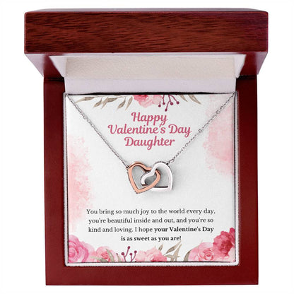 Valentine'S Gift For Daughter- Hope Your Valentine'S Day Is As Sweet As You Are Interlocking Hearts Necklace