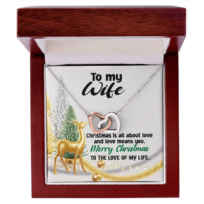To My Wife Necklace Jewelry For My Wife Sentimental Gifts Necklace For Wife Christmas Gifts Necklace Gift Box Message Card Necklace Interlocking Hearts Necklace