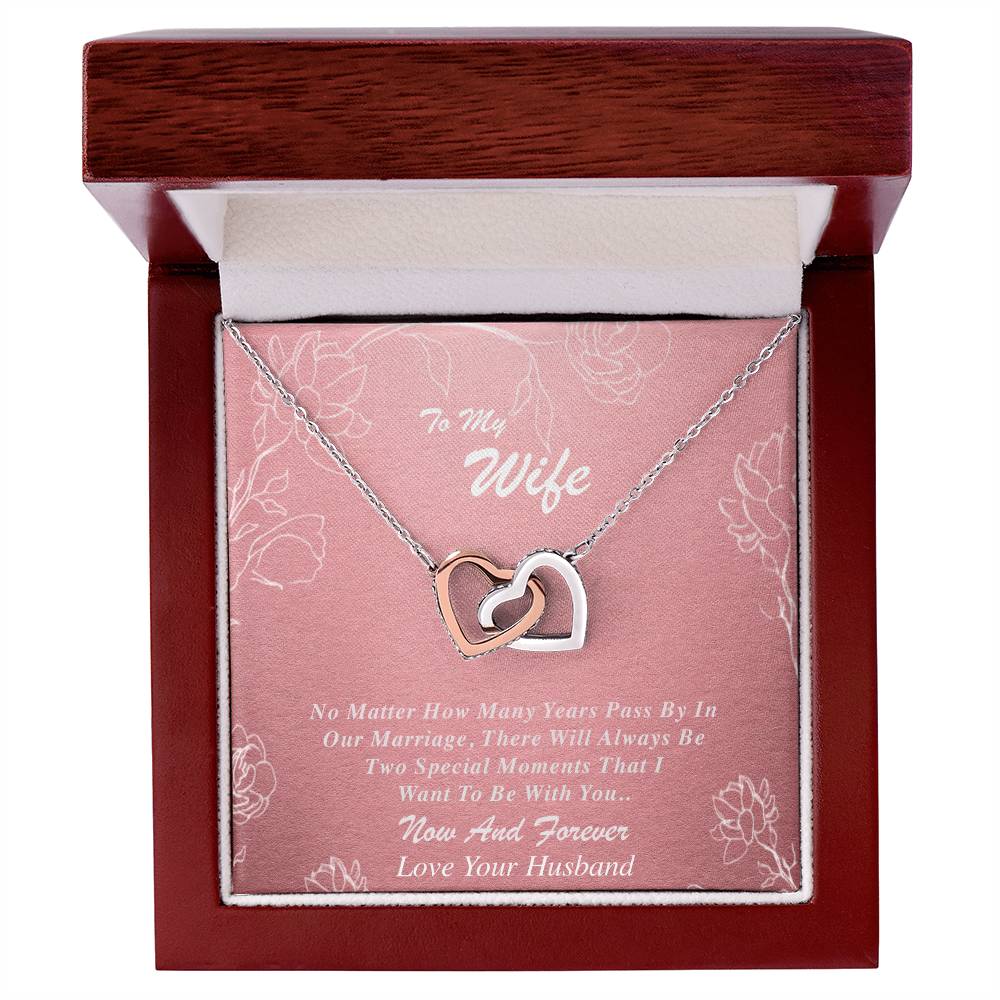 To My Wife Interlocking Hearts Necklace