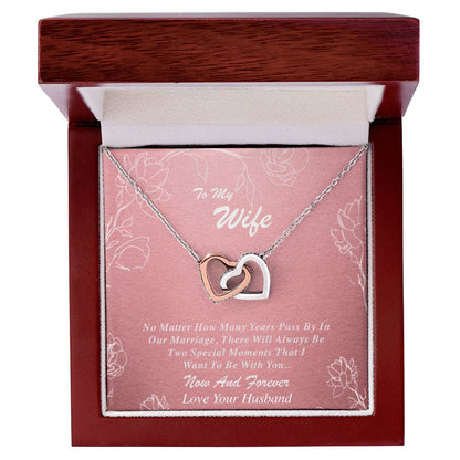 To My Wife Interlocking Hearts Necklace