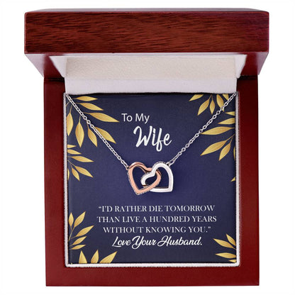 Can'T Be Without You For My Wife Necklace Interlocking Hearts Necklace