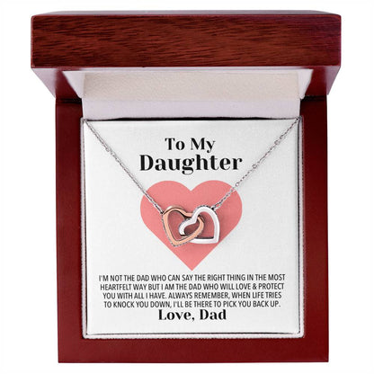 Daughter Love & Protection Necklace Interlocking Hearts Necklace