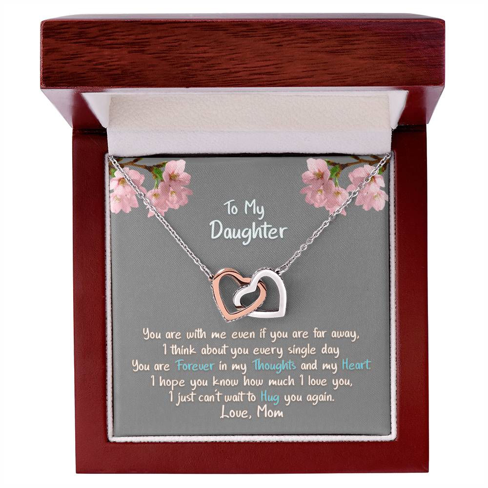 Daughter Hug You Again - Hearts Necklace Interlocking Hearts Necklace