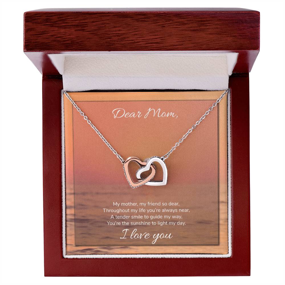 Dear Mom Interlocking Hearts Necklace