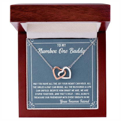Buddy Treasure Our Friendship Interlocking Hearts Necklace